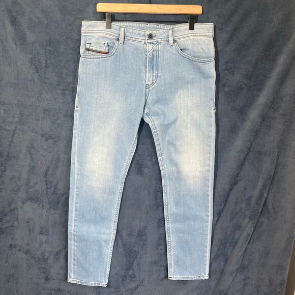 Diesel thommer 084EG Slim Fit Washed Blue Denim Casual Jeans Mens Size 34 X 32
